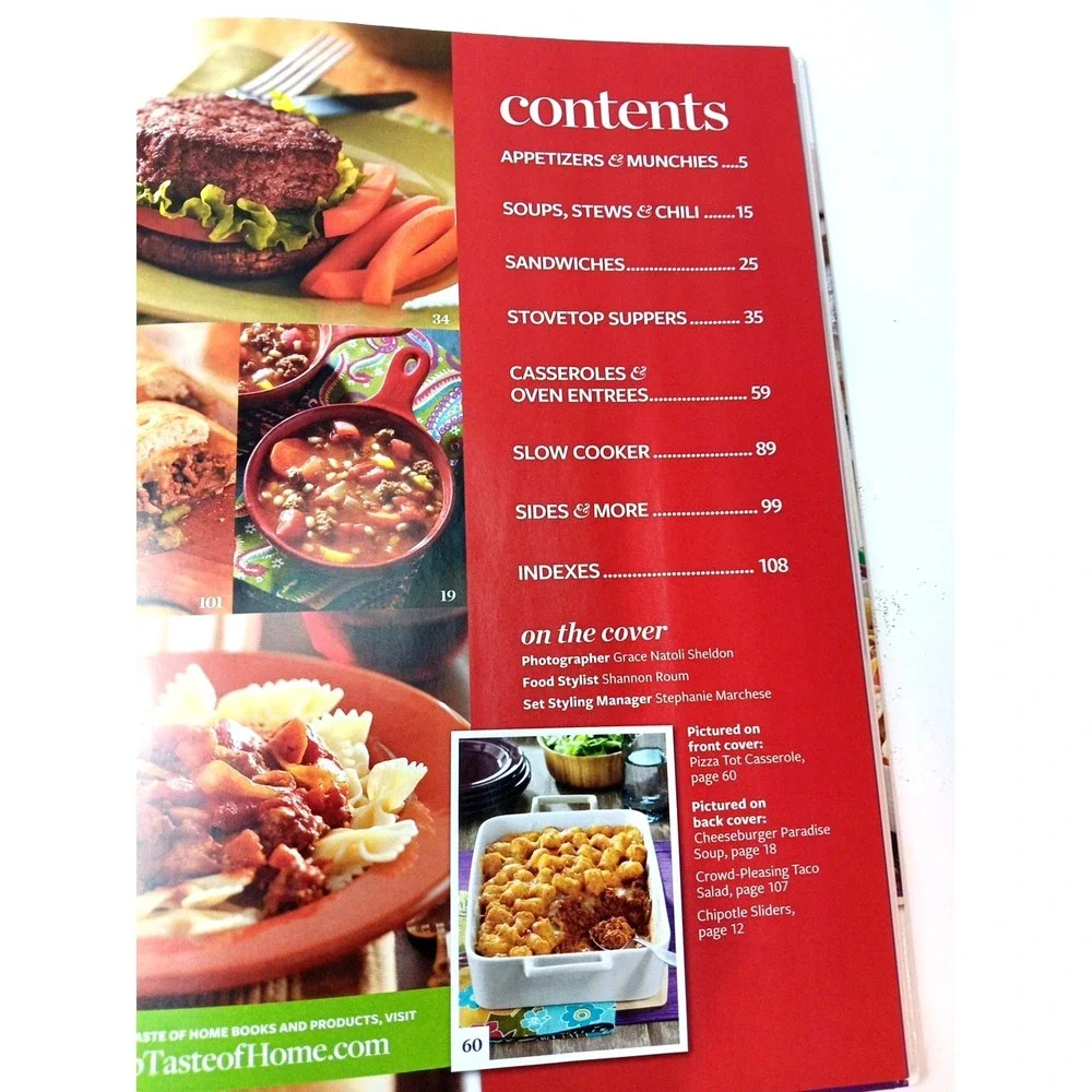 Taste Of Home Ground Beef Casseroles Slow Cooker Potluck Burgers Soups Hardcover